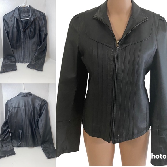 Guess Jacket Leather For Women - Picture 2 of 14
